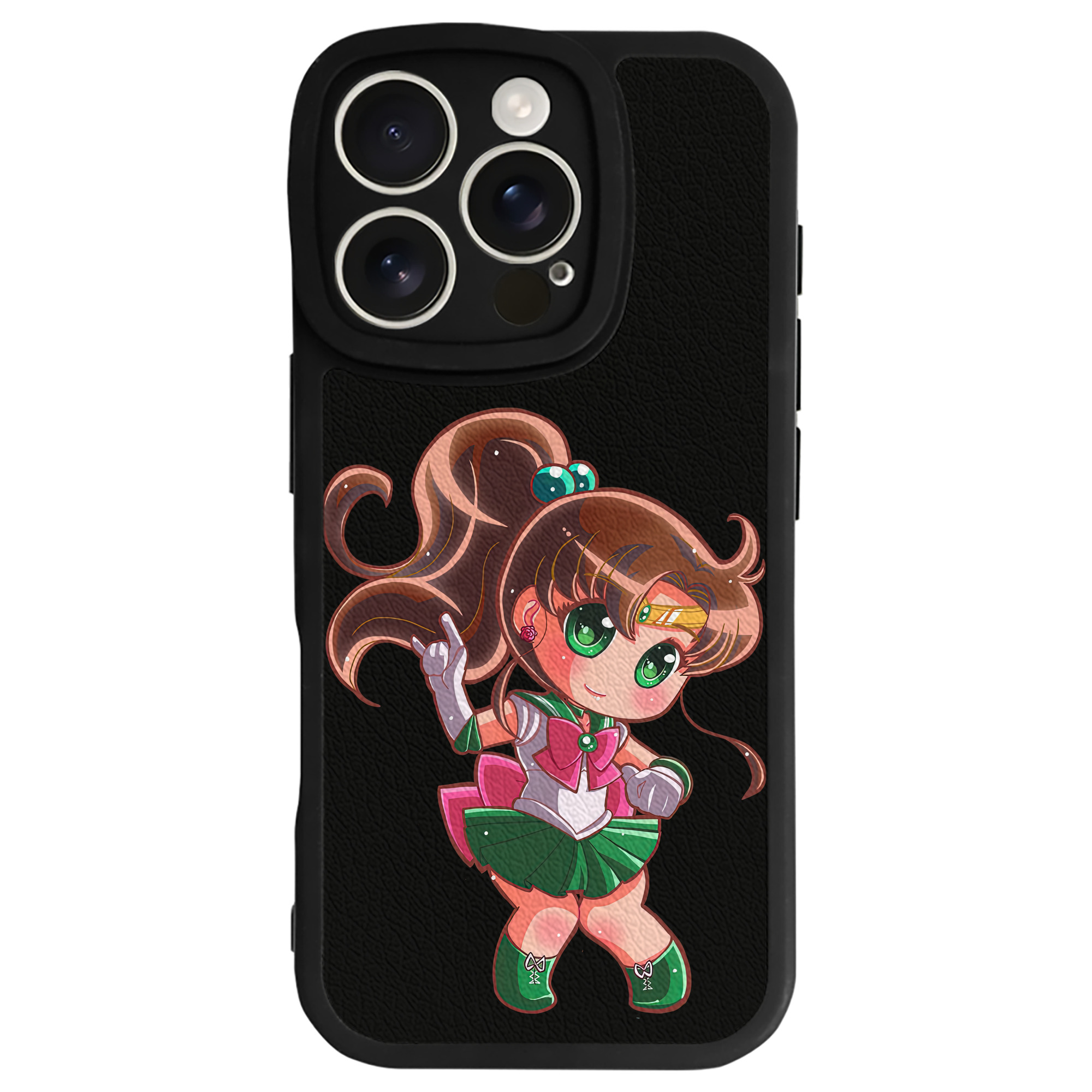 （画像用） 美少女戦士セーラームーン 木野 まこと きの まこと Sailor Moon Kino Makoto （セーラージュピター；Sailor Jupiter） 【iPhone 16シリーズ対応】シリコンスマホケース（レザー調） 材質：シリコン